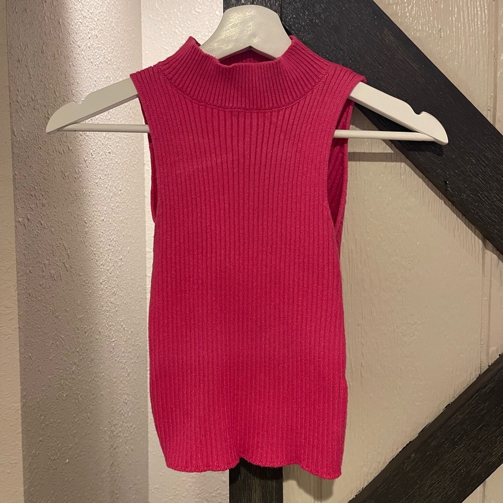 Lulu's Hot Pink Ribbed Knit Top